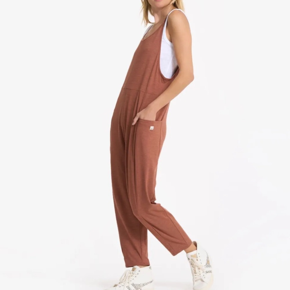 Vuori Rust Brown Sleeveless Jumpsuit Romper
